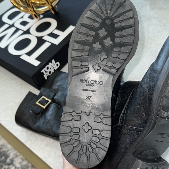 STUNNING AND FLAWLESS Jimmy Choo Leather Boots Lined w/ Rabbit Fur Sz 37 - Picture 7 of 8